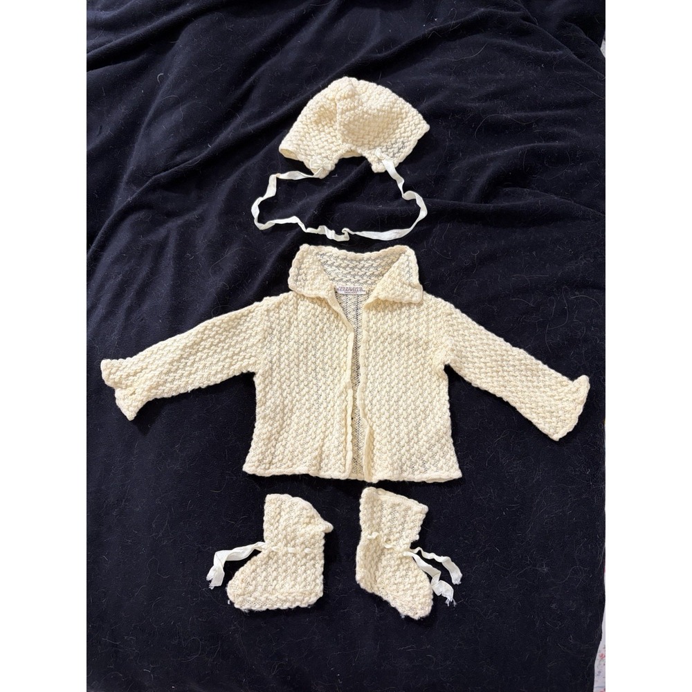 Antique H.C. Capwell Co. Made In Belgium Oakland  Baby Sweater 0-3m Sweater